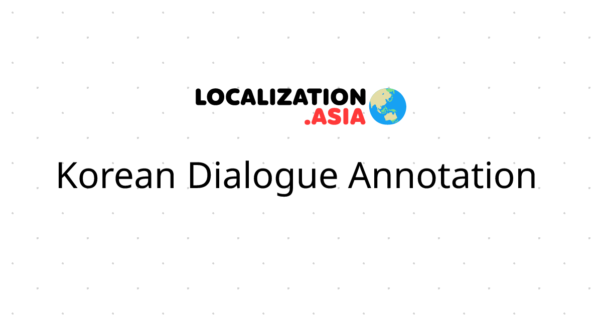 Korean Dialogue Annotation 