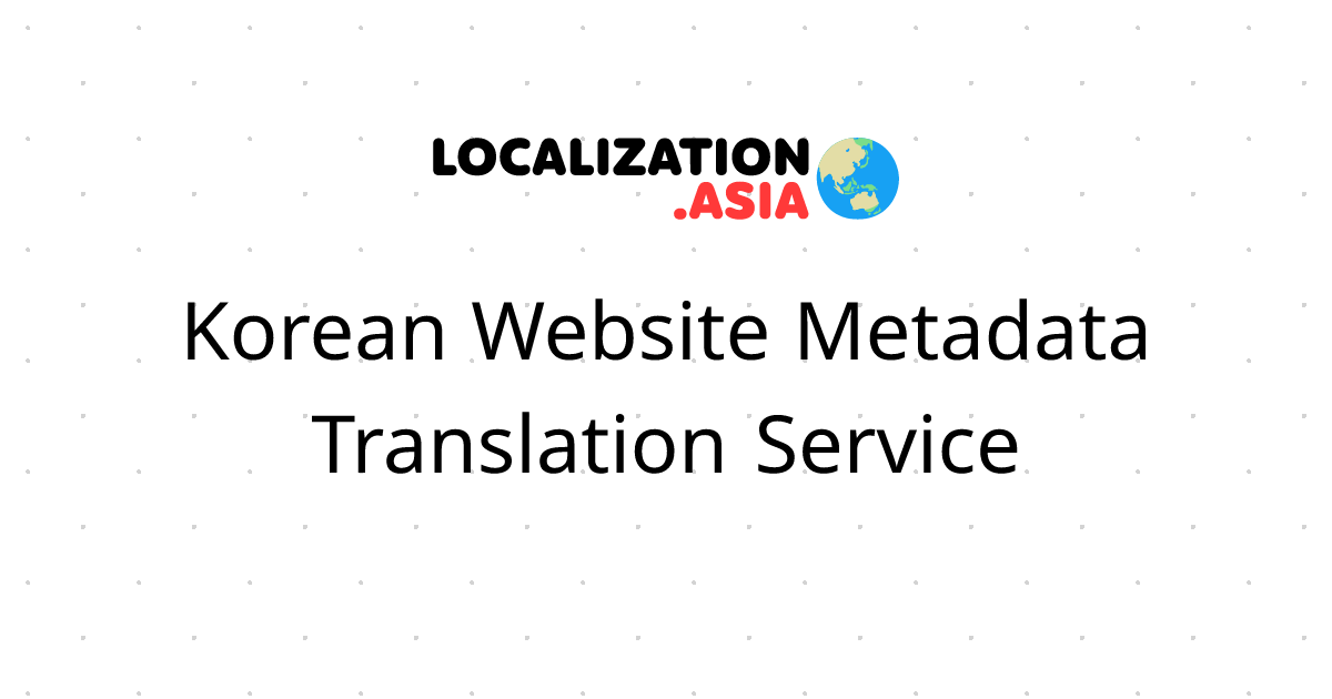 Korean Website Metadata Translation Service