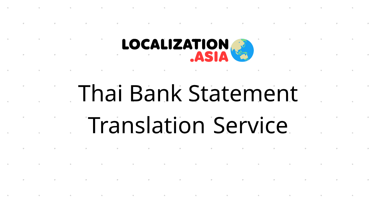 Thai Bank Statement Translation Service