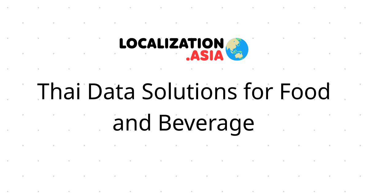 Thai Data Solutions for Food and Beverage