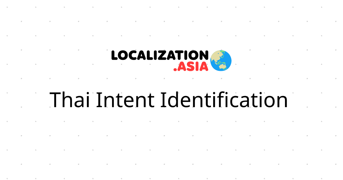 Thai Intent Identification 